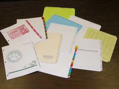 Samples of our Index Tabs